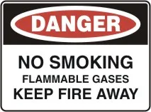 D 183 — NO SMOKING FLAMMABLE LIQUIDS KEEP FIRE AWAY